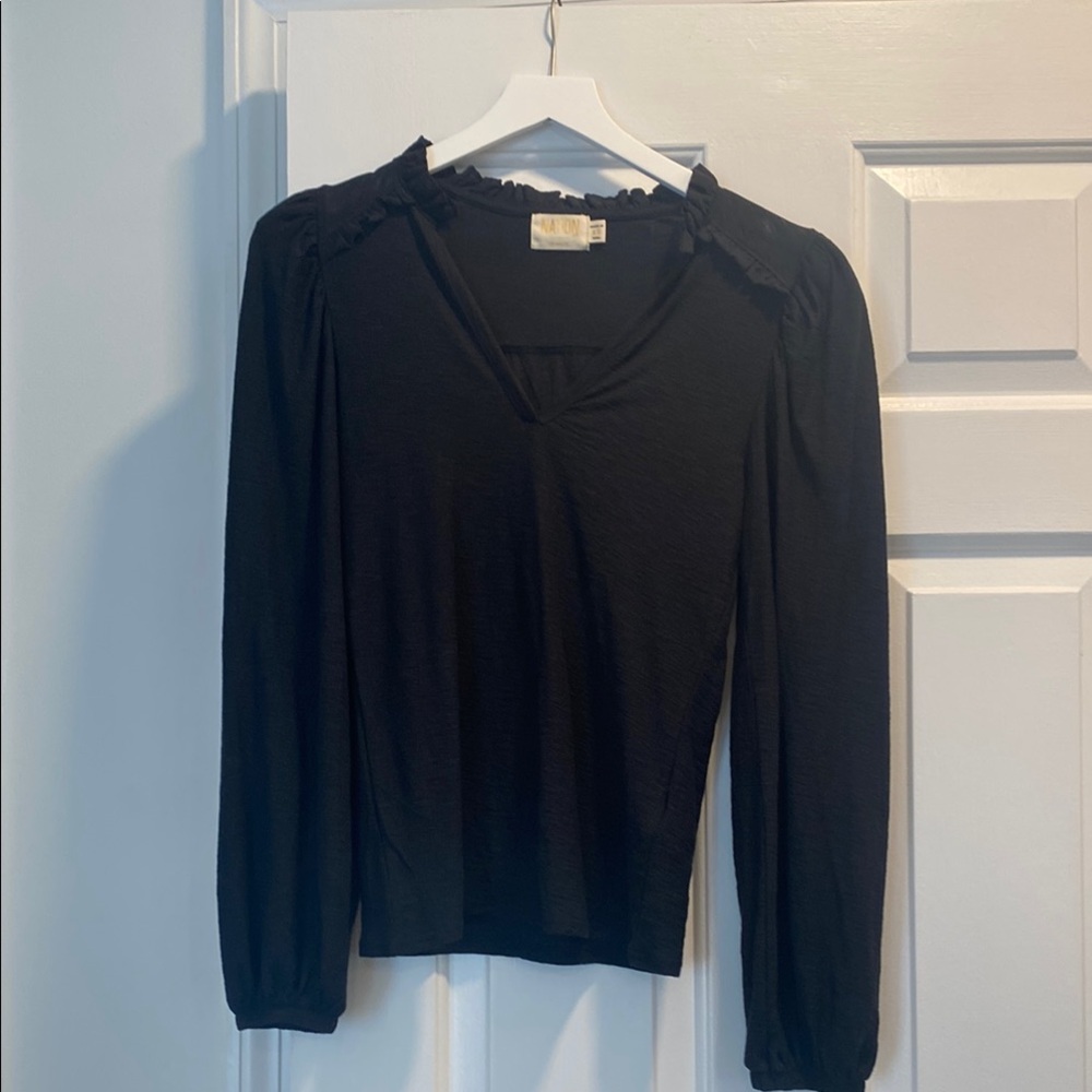 NATION Black Women's Long Sleeve Top Size XS